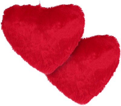 vartin Heart Pillow Valentine's Day Decorative Heart Throw Pillow Polyester Fibre Floral Cushion Pack of 2(Red)
