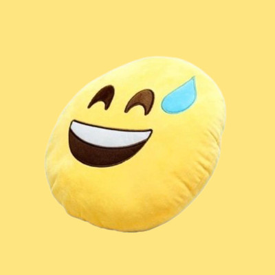 CLOUDNAP Microfibre Smiley Floor Cushion Pack of 1(Yellow)