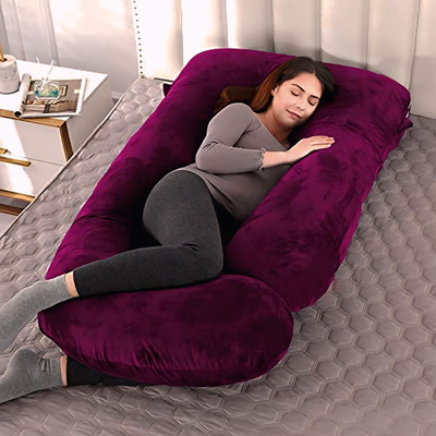 Manbhawan craft Polyester Fibre Solid Pregnancy Pillow Pack of 1(Purple)