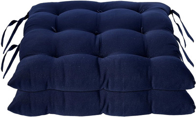 Soo Jaoo Chair Pad Cotton Solid Chair Pad Pack of 1(Blue)