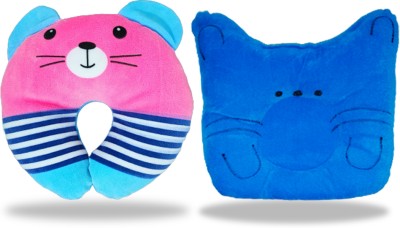 Chinmay Kids Polyester Fibre Toons & Characters Baby Pillow Pack of 2(Pink & Blue)