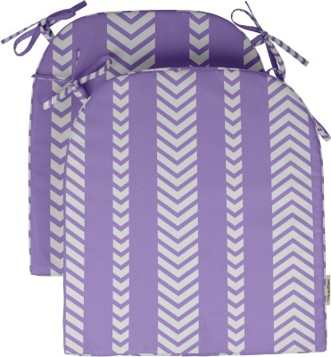 Vargottam Polyester Fibre Geometric Chair Pad Pack of 2(Lavender)