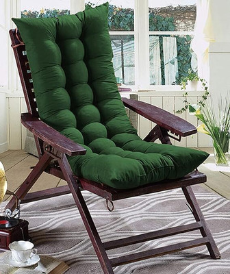 Keshav Pharma Cotton Chair Pad Pack of 1 Solid Rocking Chairpad(Dark Green)