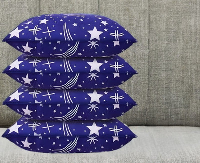 YPOLOIPO Polyester Fibre Sleeping Pillow Pack of 4 Solid LUXURY(Blue)