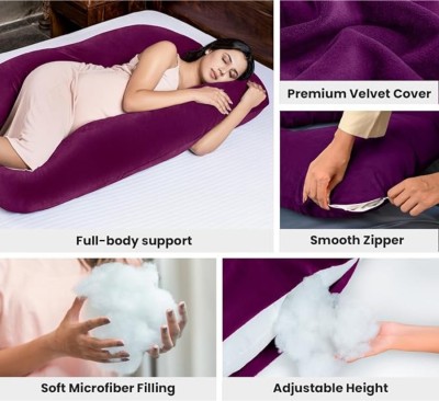 AARAV Microfibre Solid Pregnancy Pillow Pack of 1(Purple)