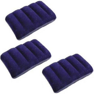 Liznoriz air pillow Air Solid Travel Pillow Pack of 3(Blue)