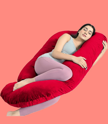 Mojo J SHAPE Microfibre Solid Pregnancy Pillow Pack of 1(Red)