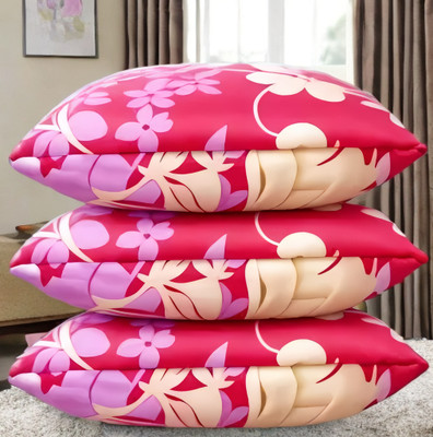 GUNVAR INDIA PRIVATE LIMITED Microfibre Sleeping Pillow Pack of 3 Solid LUXURY(Pink)