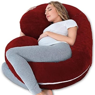 Ribera collection Polyester Fibre Solid Pregnancy Pillow Pack of 1(Maroon)