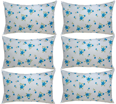 SANJU BROTHER Microfibre Floral Sleeping Pillow Pack of 6(Blue)