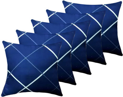 PALVIT Microfibre Abstract Bolster Pack of 5(Blue)