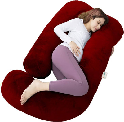 Mojo J SHAPE Microfibre Solid Pregnancy Pillow Pack of 1(Maroon)