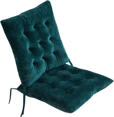 Hundur Store Microfibre Solid Chair Pad Pack of 6(Dark Blue)