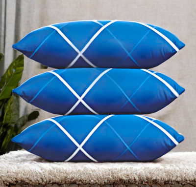 GUNVAR INDIA PRIVATE LIMITED Polyester Fibre Sleeping Pillow Pack of 3 Solid LUXURY(Blue)