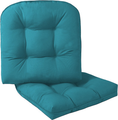 Mom's Moon Square Chair Pad/Cushion for Office Size 18 x 18 Inch Microfibre Solid Chair Pad Pack of 2(Light Blue)