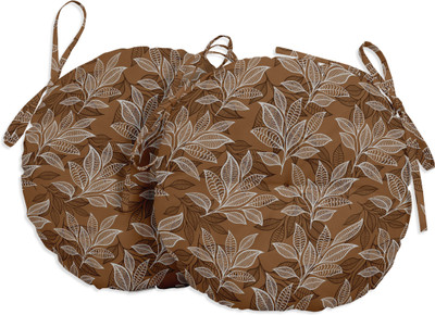 Vargottam Polyester Fibre Nature Chair Pad Pack of 2(Tawny Brown)