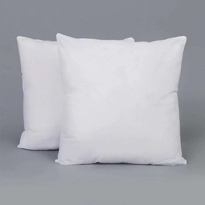 softlyf Chair Pad Cushion For Indoor/outdoor Microfibre Solid Sleeping Pillow Pack of 2(White)