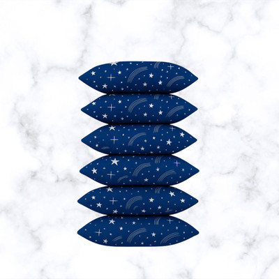 CATHROL Polyester Fibre Sleeping Pillow Pack of 6 Abstract 6 Pillows(Blue)