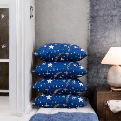 CATHROL Microfibre Sleeping Pillow Pack of 4 Abstract(Blue)