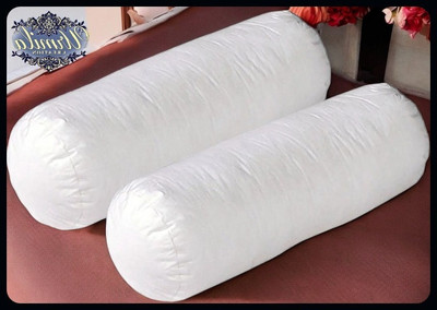 Urmila Creation Round Microfibre Solid Bolster Pack of 2(White)