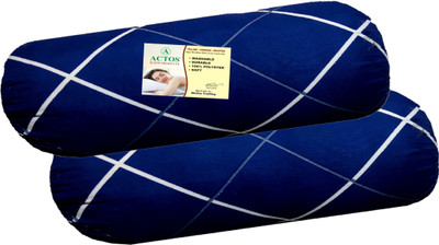ACTOS Microfibre Geometric Bolster Pack of 2(Dark Blue6)