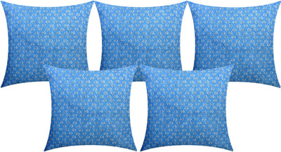 GKM Microfibre Floral Cushion Pack of 5(Light Blue)