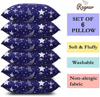 Regnar Cotton Sleeping Pillow Pack of 6 Abstract Luxury(Blue)