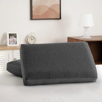 LA VERNE Luxury Memory Foam Geometric Sleeping Pillow Pack of 1(Grey)