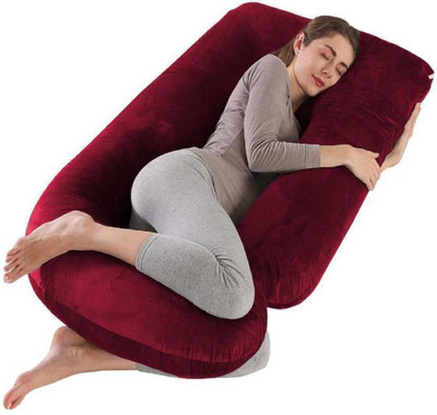 Prifarodo Pregnancy G & J Shape for Pregnant/Maternity Back Pain Relief, & Belly Support Microfibre Solid Pregnancy Pillow Pack of 1(Maroon)
