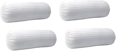 Navi collection Microfibre Bolster Pack of 4 Solid(White)