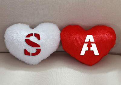 Catchyx Cart Microfibre Alphanumeric Cushion Pack of 2(Red, White)