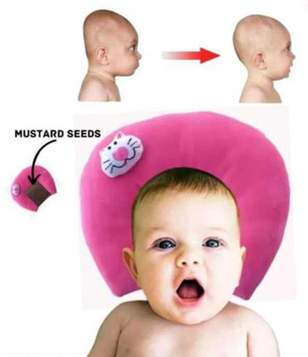 Ducudu Foam Solid Baby Pillow Pack of 1(Pink)