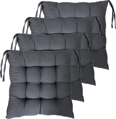 Barbican Microfibre Solid Chair Pad Pack of 4(Grey)
