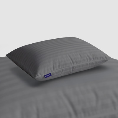 WELLGIVER Microfibre Sleeping Pillow Pack of 1 Stripes Ultra Soft Bed Pillow for Sleeping, 41x61 cm, Soft & Fluffy, with Inner Cover(Grey)