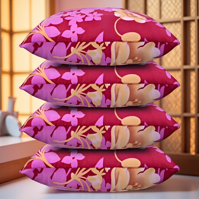 CIEZAR Microfibre Solid Sleeping Pillow Pack of 4(Pink)