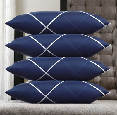Urmila Creation LUXURY Microfibre Solid Sleeping Pillow Pack of 4(Blue)