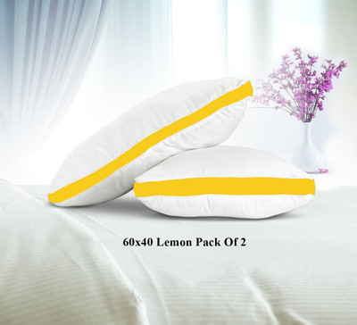 rakhi home décor Microfibre Solid Sleeping Pillow Pack of 2(Lemon)
