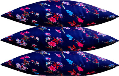 Swikon star Microfibre Floral Sleeping Pillow Pack of 3(Blue)
