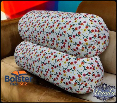 Urmila Creation Microfibre Bolster Pack of 2 Floral(Multicolor)