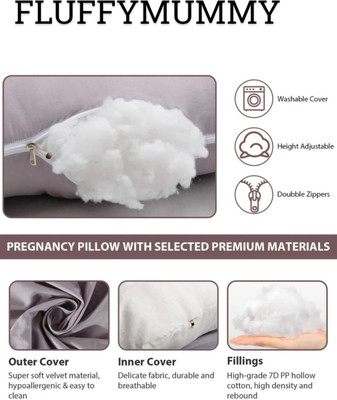 fluffymummy Cotton Solid Pregnancy Pillow Pack of 1(Red)