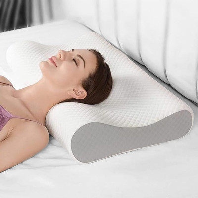 zaiko Cervical Orthopedic Memory Foam Solid Travel Pillow Pack of 1(Grey)