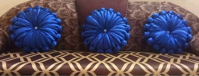 GTX Decorative Microfibre Solid Cushion Pack of 3(Blue)