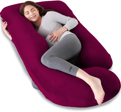 Vijay J SHAPE Polyester Fibre Solid Pregnancy Pillow Pack of 1(Wine)