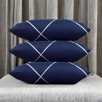 Urmila Creation Polyester Fibre Sleeping Pillow Pack of 3 Solid LUXURY(Blue)