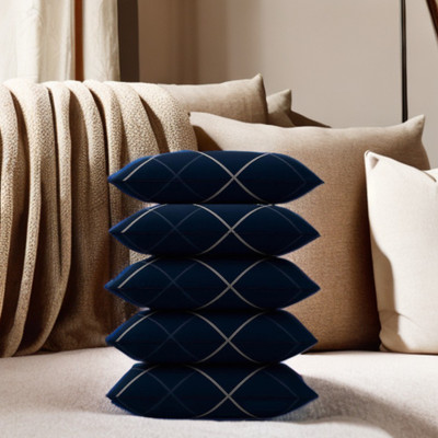 CATHROL 5 Pillows Microfibre Abstract Sleeping Pillow Pack of 5(Blue)