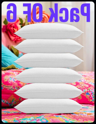 JAYOG ENTERPRISE White Pillow 6 Microfibre Solid Sleeping Pillow Pack of 6(White)
