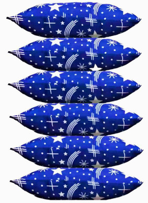 GOGA BLUE PRINT Polyester Fibre Abstract Sleeping Pillow Pack of 6(Blue)