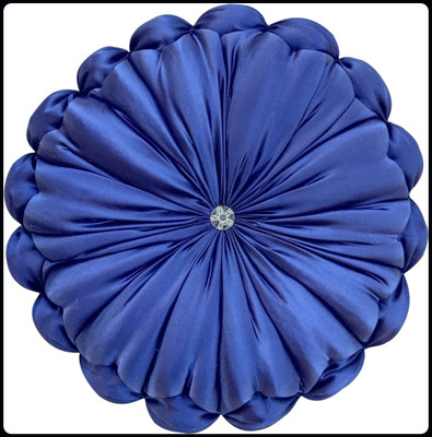 RACCOON Decorative Touch Microfibre Solid Cushion Pack of 1(Blue)