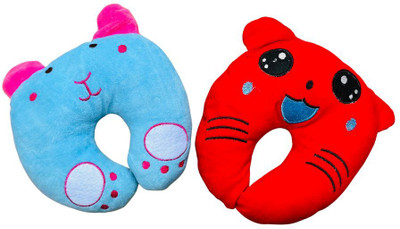 Paandri pillow Microfibre Animals Baby Pillow Pack of 2(Red)