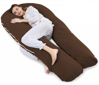 Mom's Moon Extra Long pergnancy pillow Microfibre Solid Body Pillow Pack of 1(Brown)